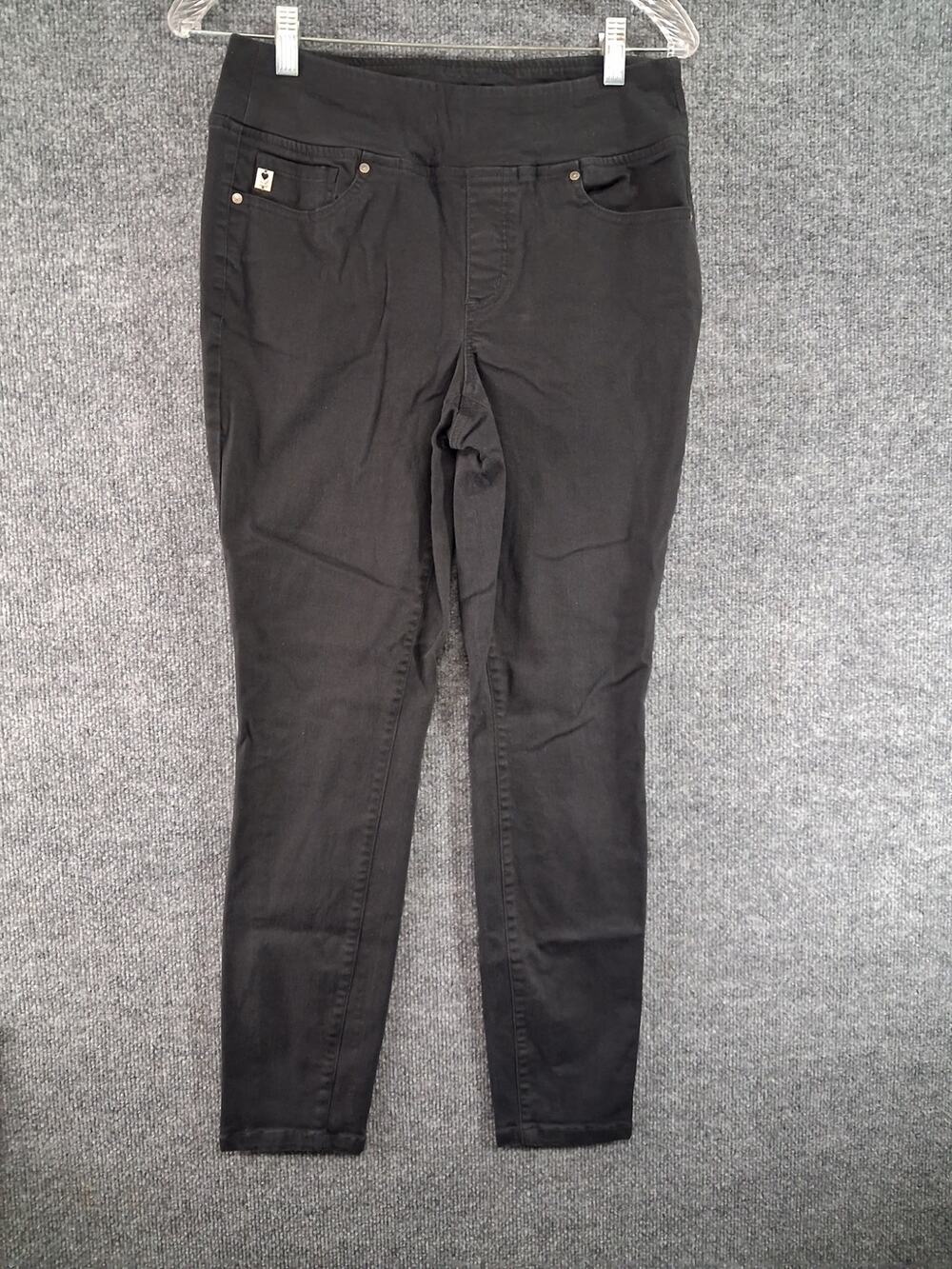Belle by Kim Gravel Jeans Womens Size 4 Black Zip Ankle Stretch